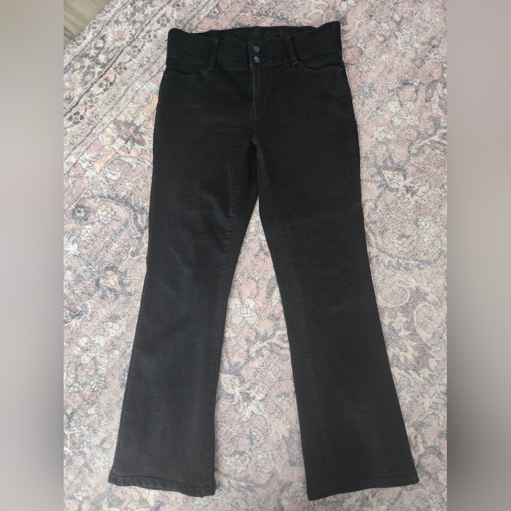 Nine West Stretch Waist Bootcut Black Flared Jeans Size 8